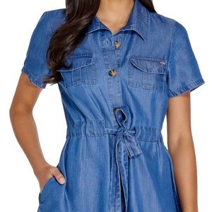 Denim button dress by guess